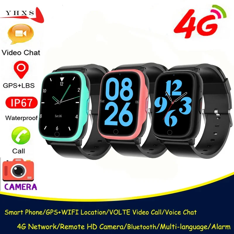 2024 New 4G Smart Kids GPS WIFI Tracker Location Video SOS Call Child Student Smartwatch Camera Monitor Phone Watch Wristwatch