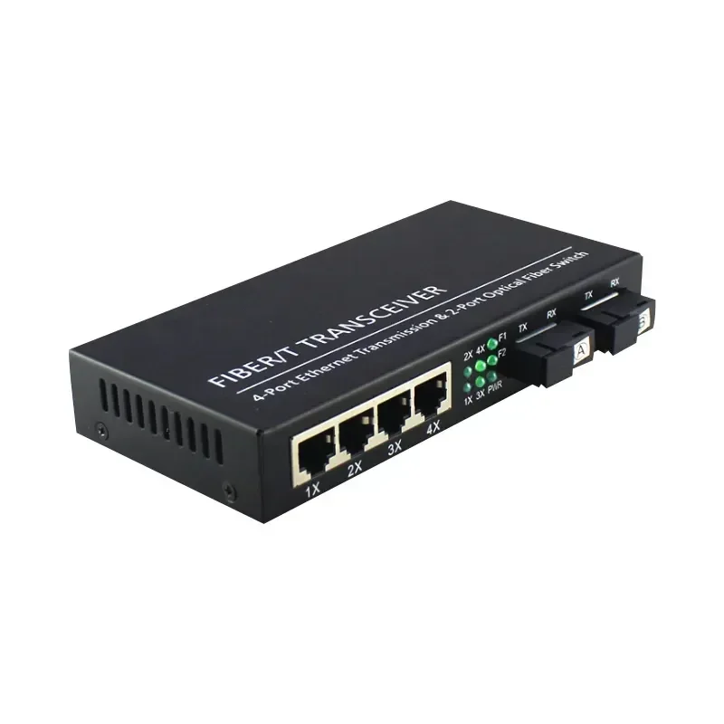 2F4E Fast Erhetnet Switch 100/1000M 2 Fiber Port 155M 2 SC 25KM 4 UTP RJ45 Fiber Optical Switch