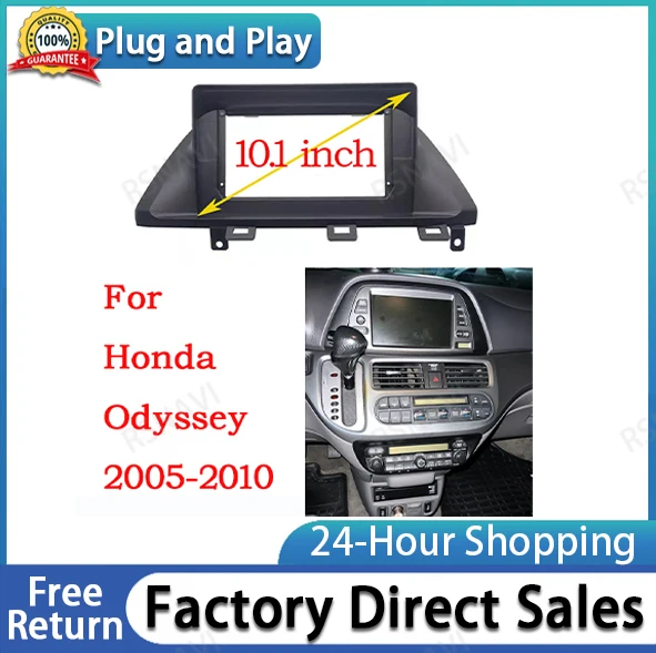 

10-дюймовая двухдиновая Автомобильная рама Facia для Honda Odyssey 2005 2006 2007 2008-2010 Установка кабеля комплект обшивки панели приборной панели