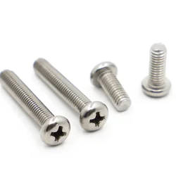 5-50pcs M1 M1.2 M1.4 M1.6 M2 M2.5 M3 M4 M5 M6 M8 GB818 A2-70 304 Stainless Steel Cross Phillips Round Pan Head Wood Screw Bolt