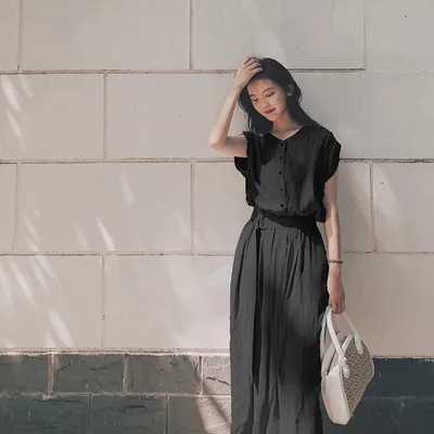 Lotte nuevo producto 4 colores Vestido de gasa para mujer Primavera Verano Hada nicho francés Vestido largo por encima de la rodilla Vestido de mujer