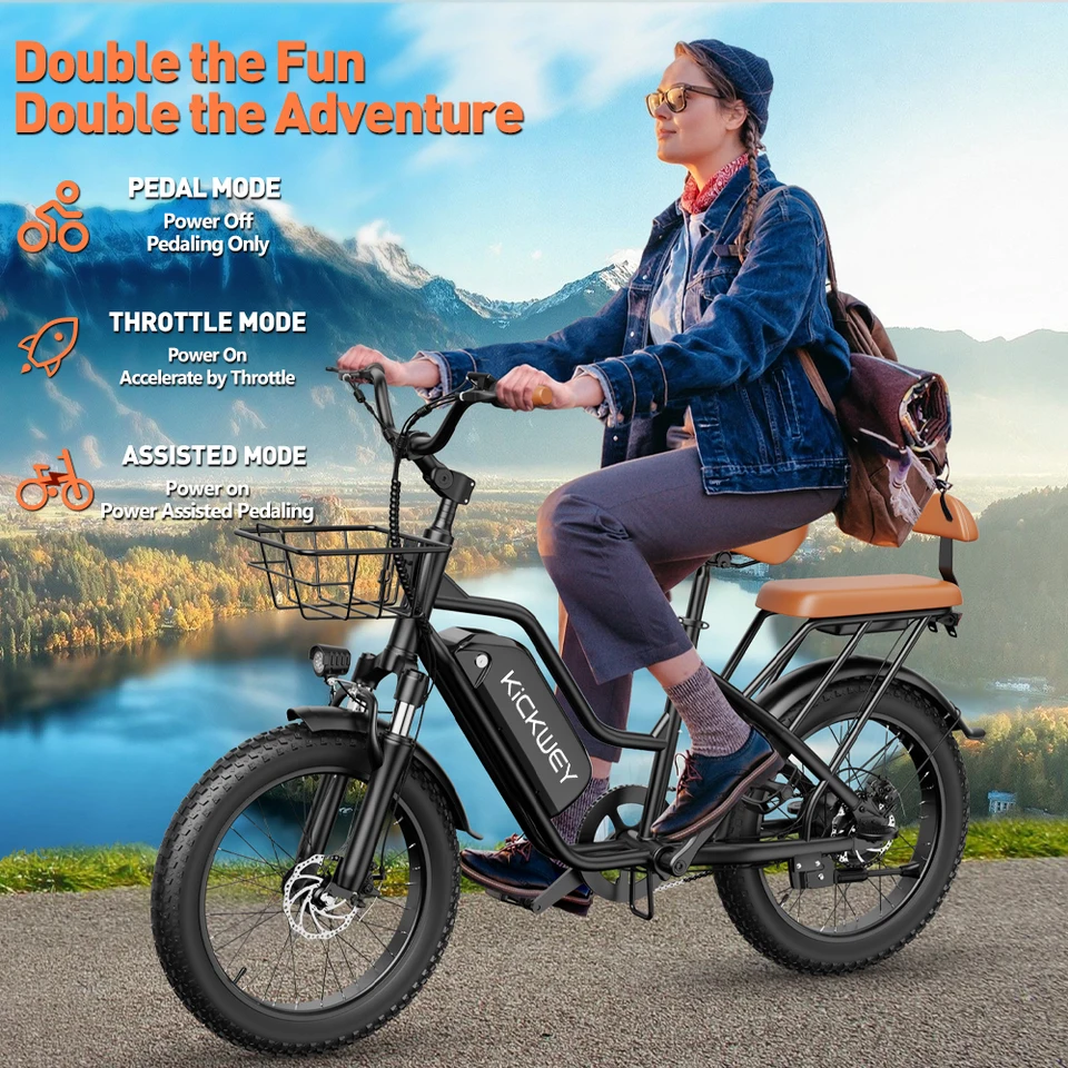 Electric Bike for Adults 20'' 1500W Peak Ebike Up to 50 Miles 32MPH Electric Mountain Bike 48V 20AH Removable Battery UL2849 image 2