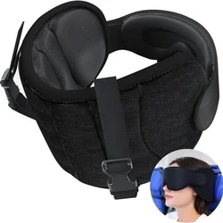 Modal cotton zero pressure blackout 3D sleep eye mask neck pillow, blackout breathable travel neck pillow with eye mask