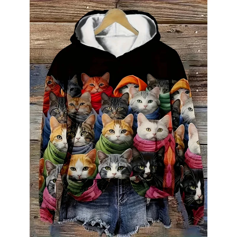 

Women's Printed Hoodie Spring 2026 Fashion Casual Comfortable Sweatshirt with Hood Other Material 100% Similar to Mall Items