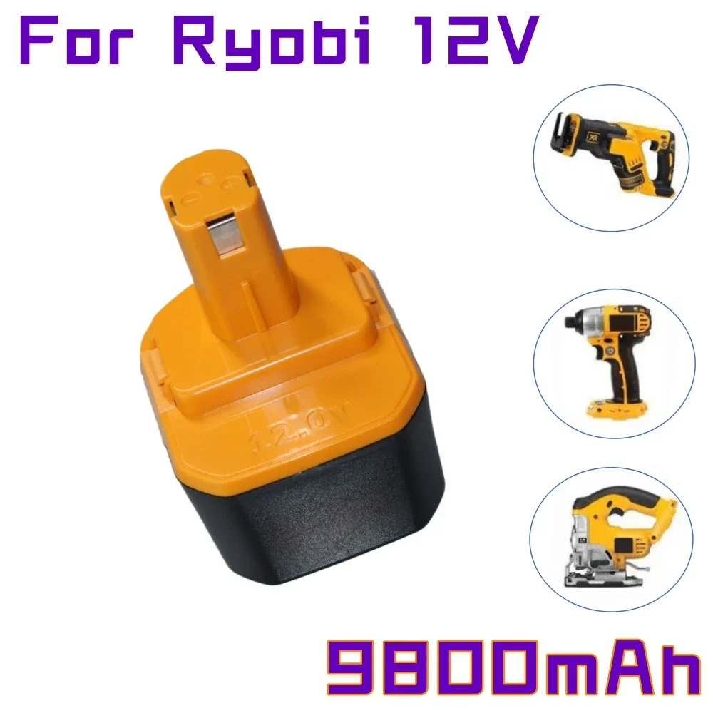 For Ryobi 12V 9800mAh NiMH Battery Replacement Safety Compatible B-8286 BPT1025 RY-1204