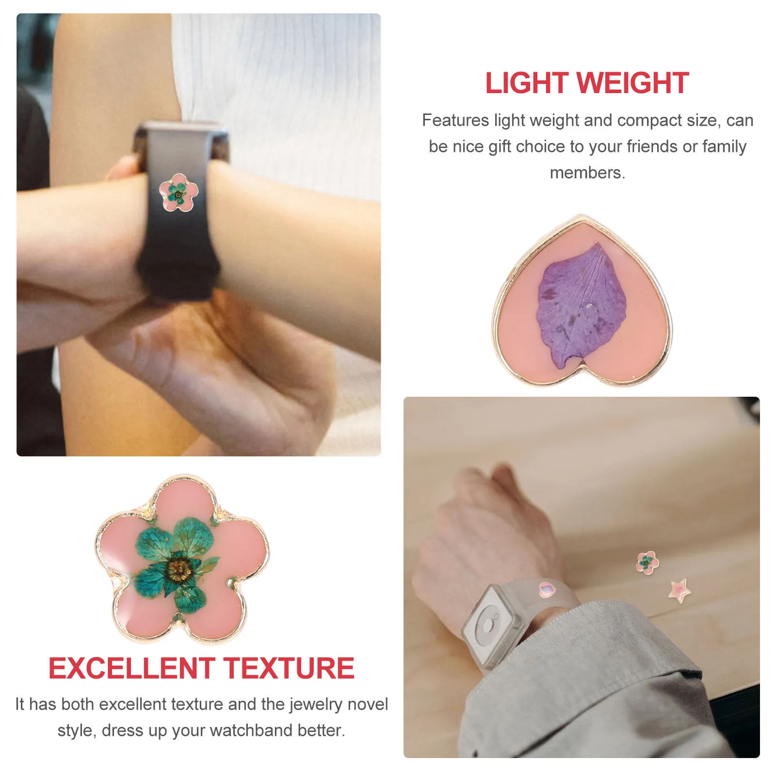 3Pcs Decorative Watchband Nails Premium Alloy Watch Charm Set Lightweight Compact Luxury Watchband Decor for Silicone