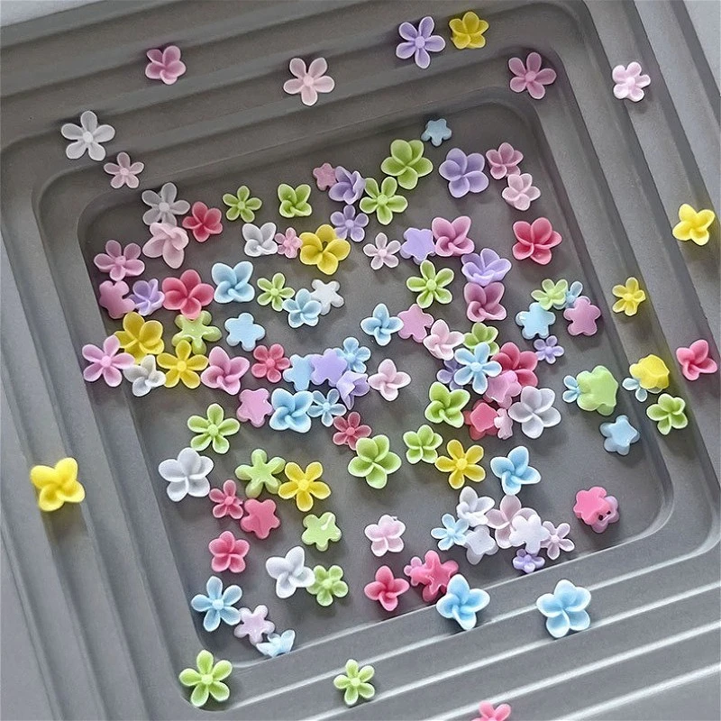 

Resin Carved Colorful Frangipani Flower Camellia Lily Rose Nail Art Decorations Rhinestones Ice Transparent Accessories Manicure
