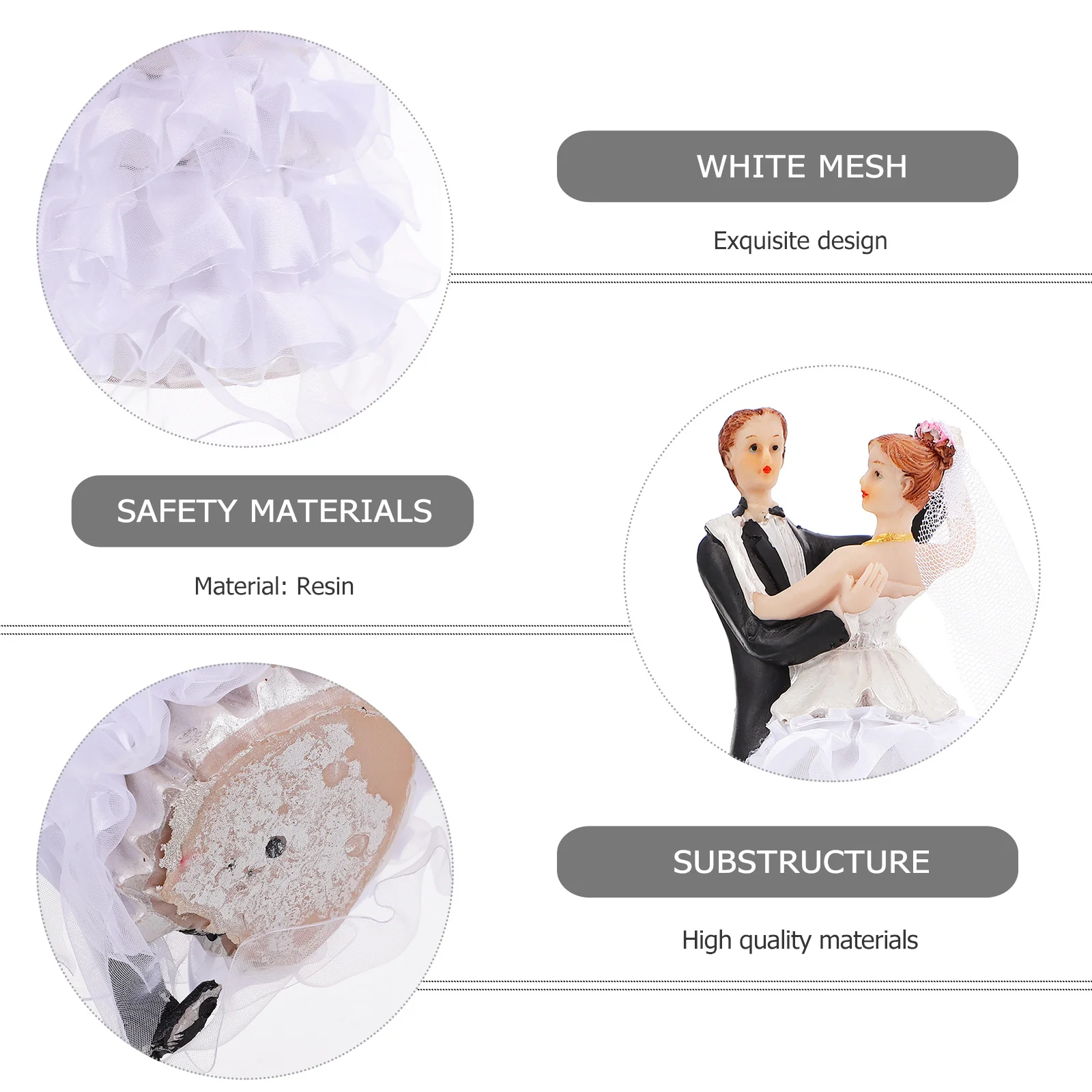 

1Pcs Wedding Cake Decor Bride and Groom Couple Figure Small Size for Party Cake Craft Decoration Room Desktop Ornament Set