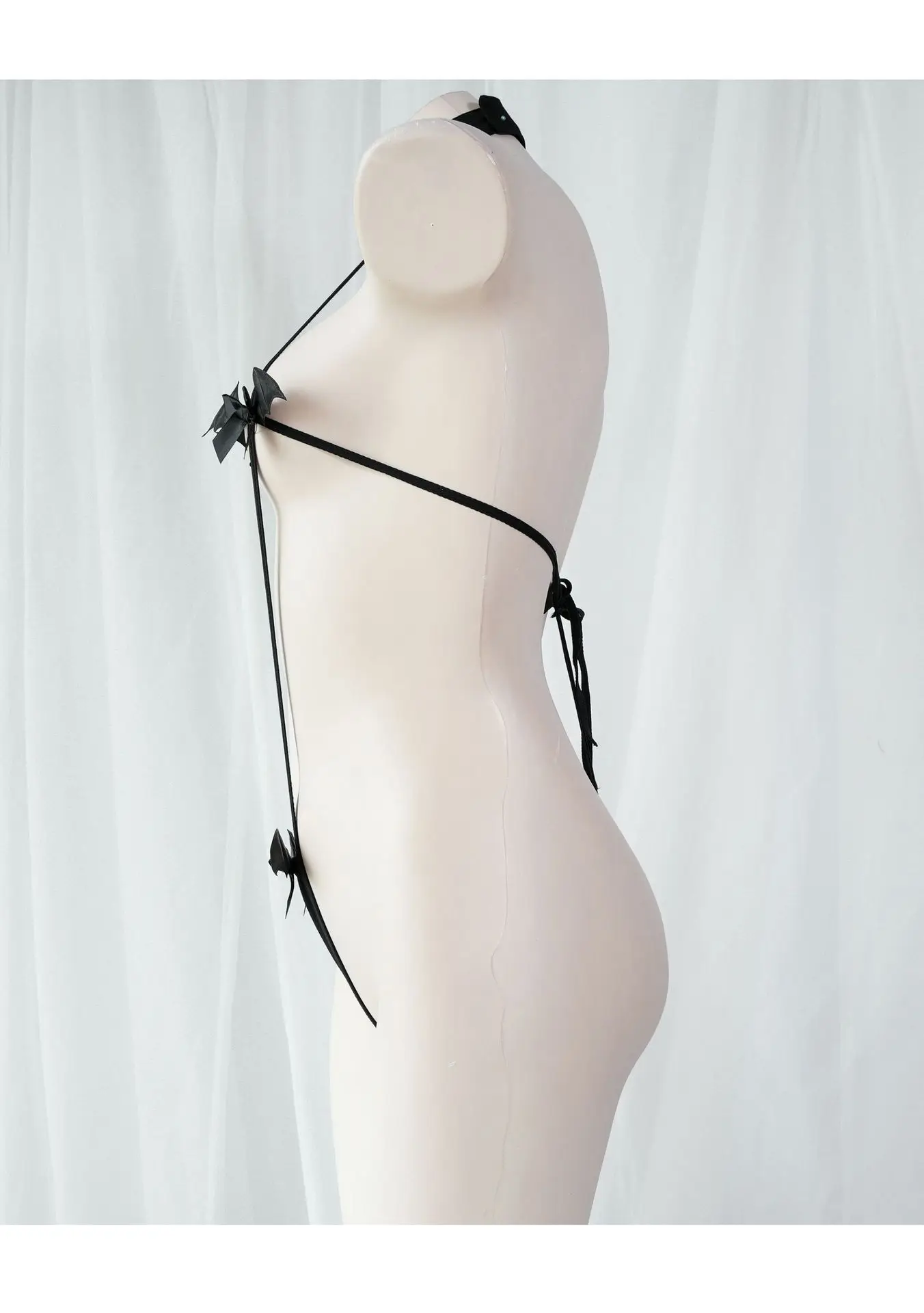 GUUOAT Porn Role Play Babydolls Bikini set Bat Conjoined Sexy Neck Hanging Little Devil Three Point Strapping Garment Camisole