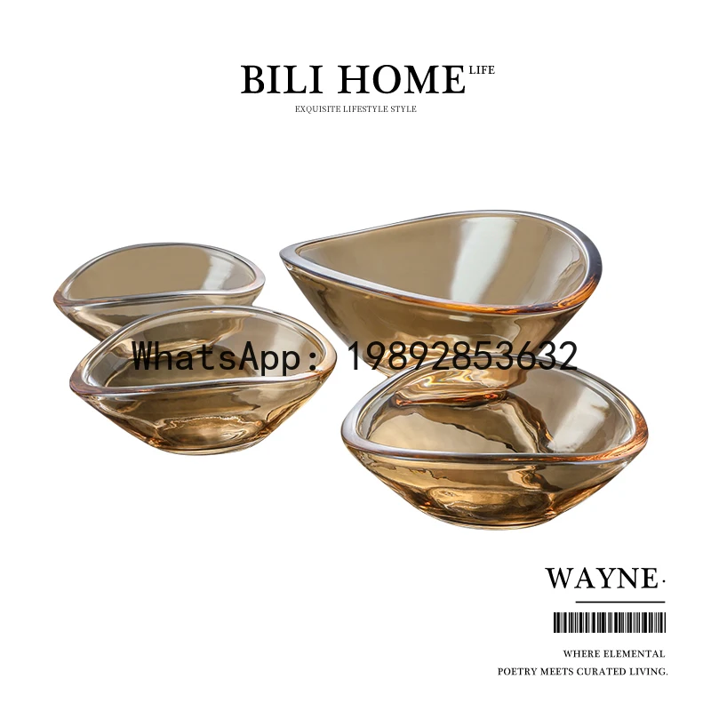 YFY New Exquisite Fruit Plate Living Room Home High-Value Glass Fruit Plate Light Luxury High-End Cold Dish
