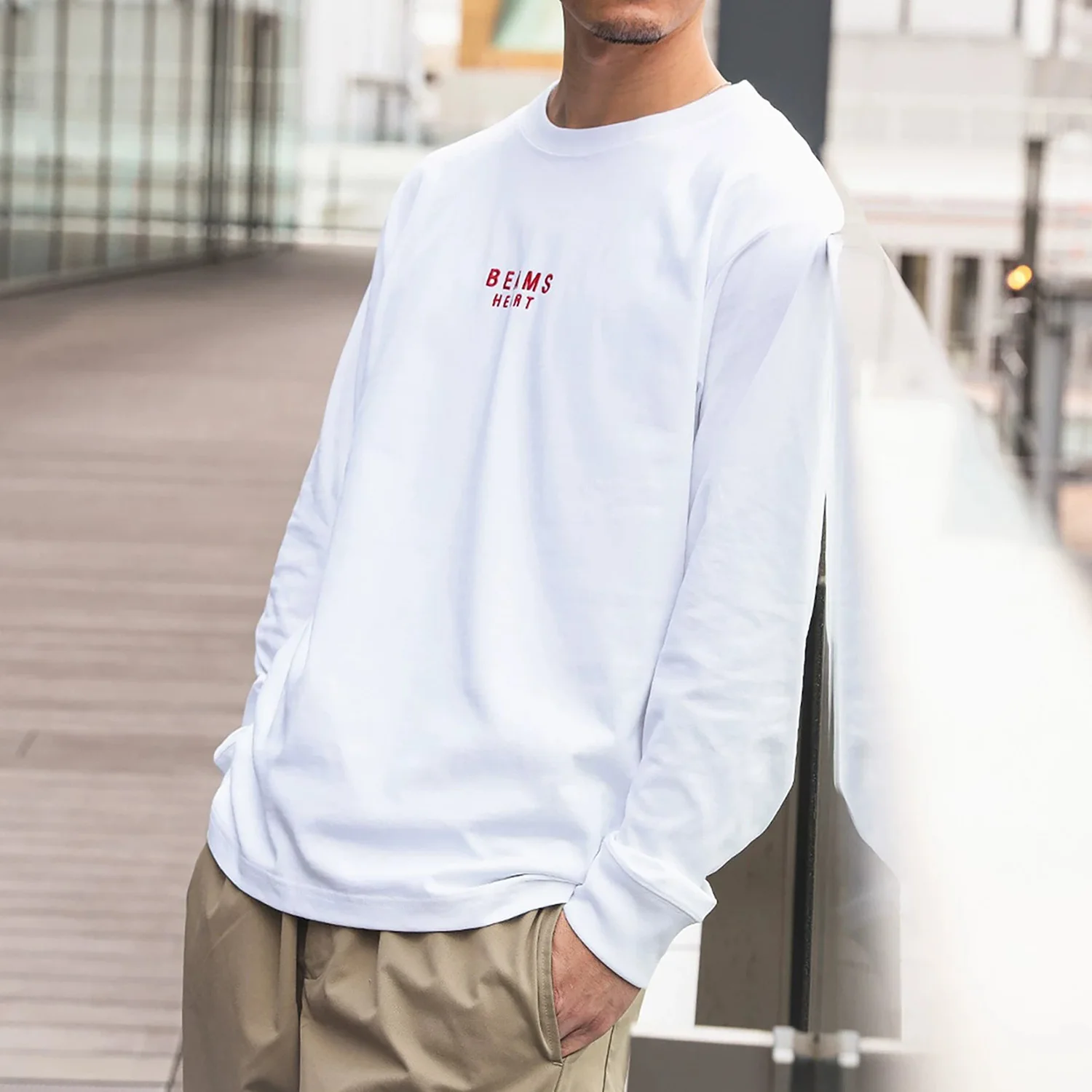 100% Cotton Long Sleeve T-Shirt round Neck Men's Casual Style Sweat Absorbent  Color Chest Embroidery Spring Autumn