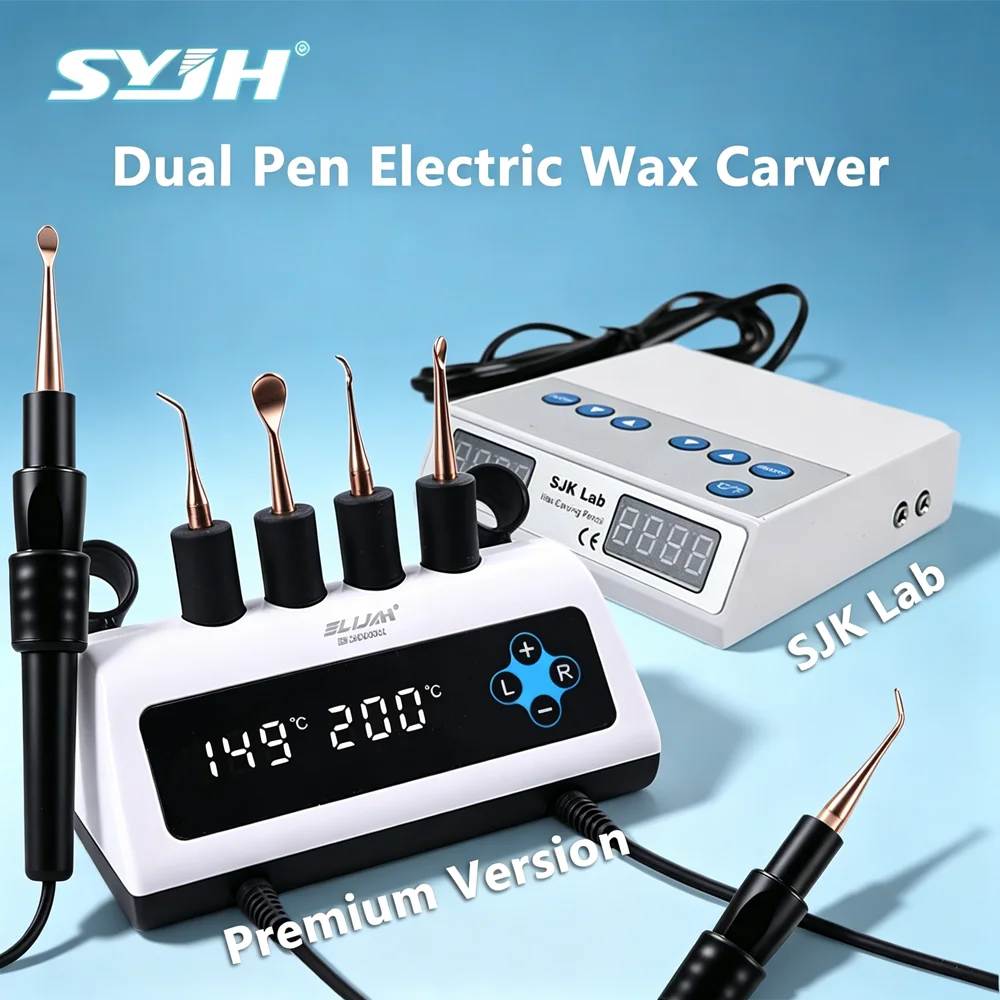 

6 Copper Tips Dental Electric Wax Carver Dual-Pen Kit with Automatic Power-off Function Carving Molding Waxer for Lab Equipment