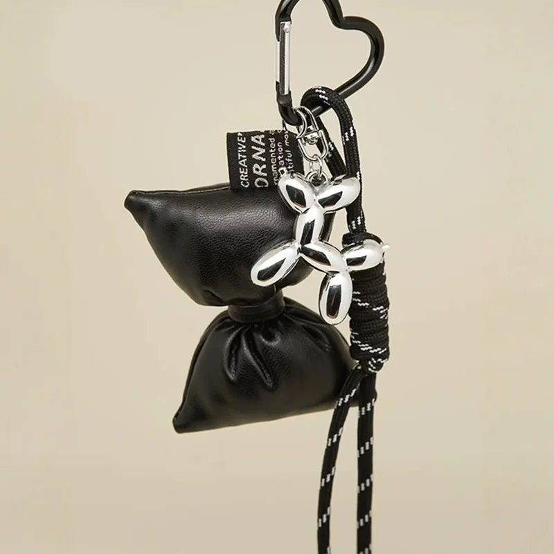 الحلو مبطن الجلود القوس المفاتيح المنظم لطيف حقيبة صغيرة سحر للفتيات الحلو الكورية القوس مفتاح حامل مع قلادة