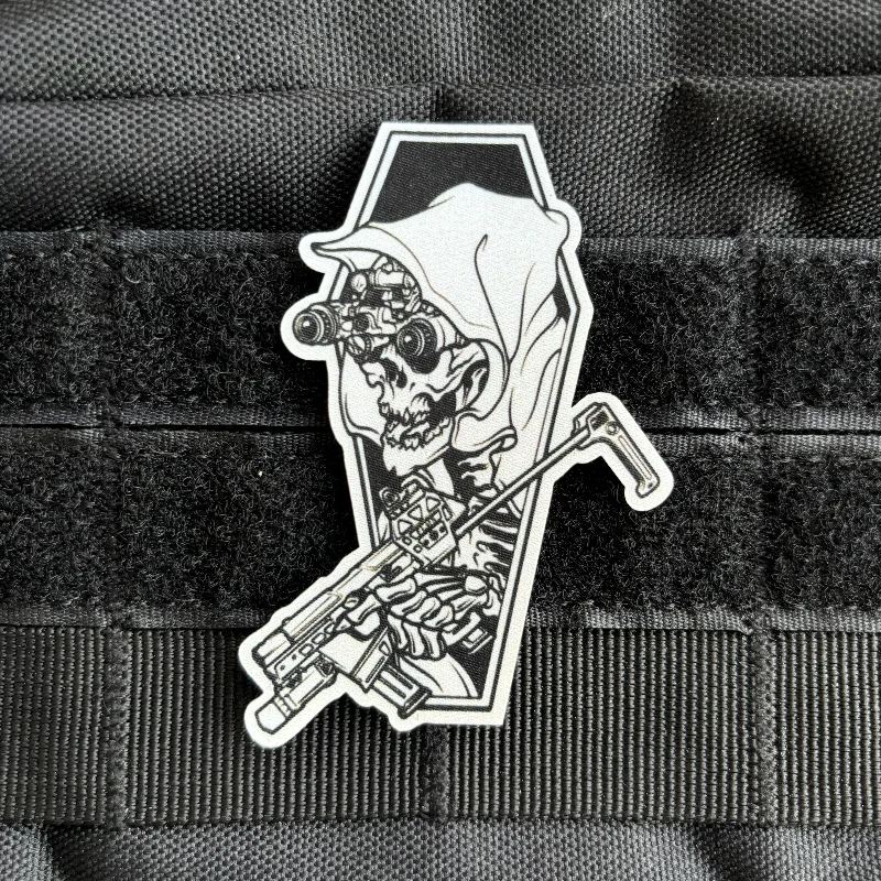 Parche táctico velcro calavera Stormtrooper – Insignia moral mochila militar - imagen 2