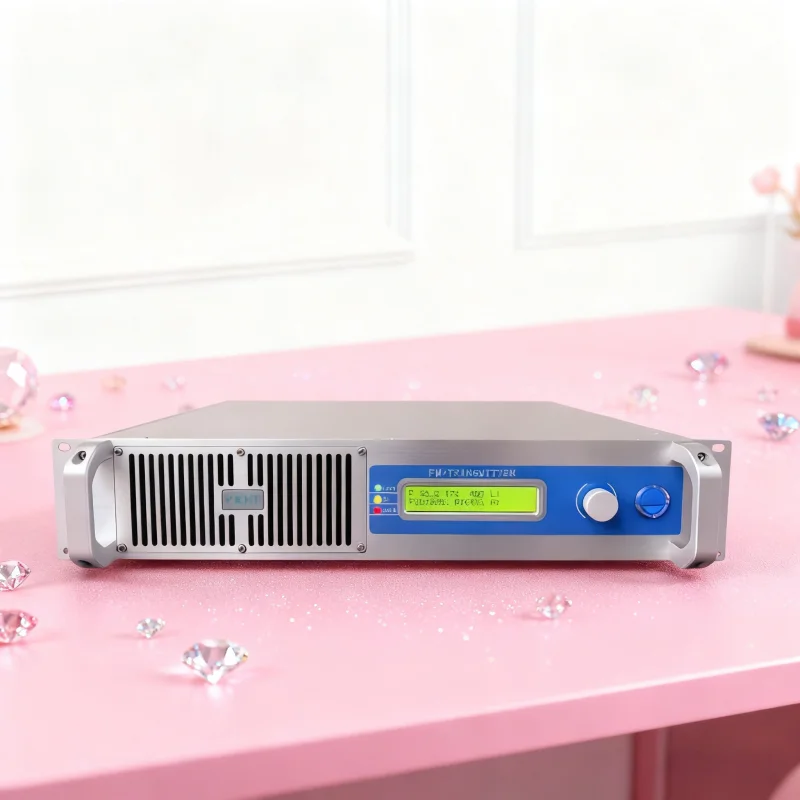 

RU- 1.2KW FM Transmitter 1200W 110/220V - AES/MPX Inputs, for Radio Station/School, Knob Control, Smart Fan Cooling