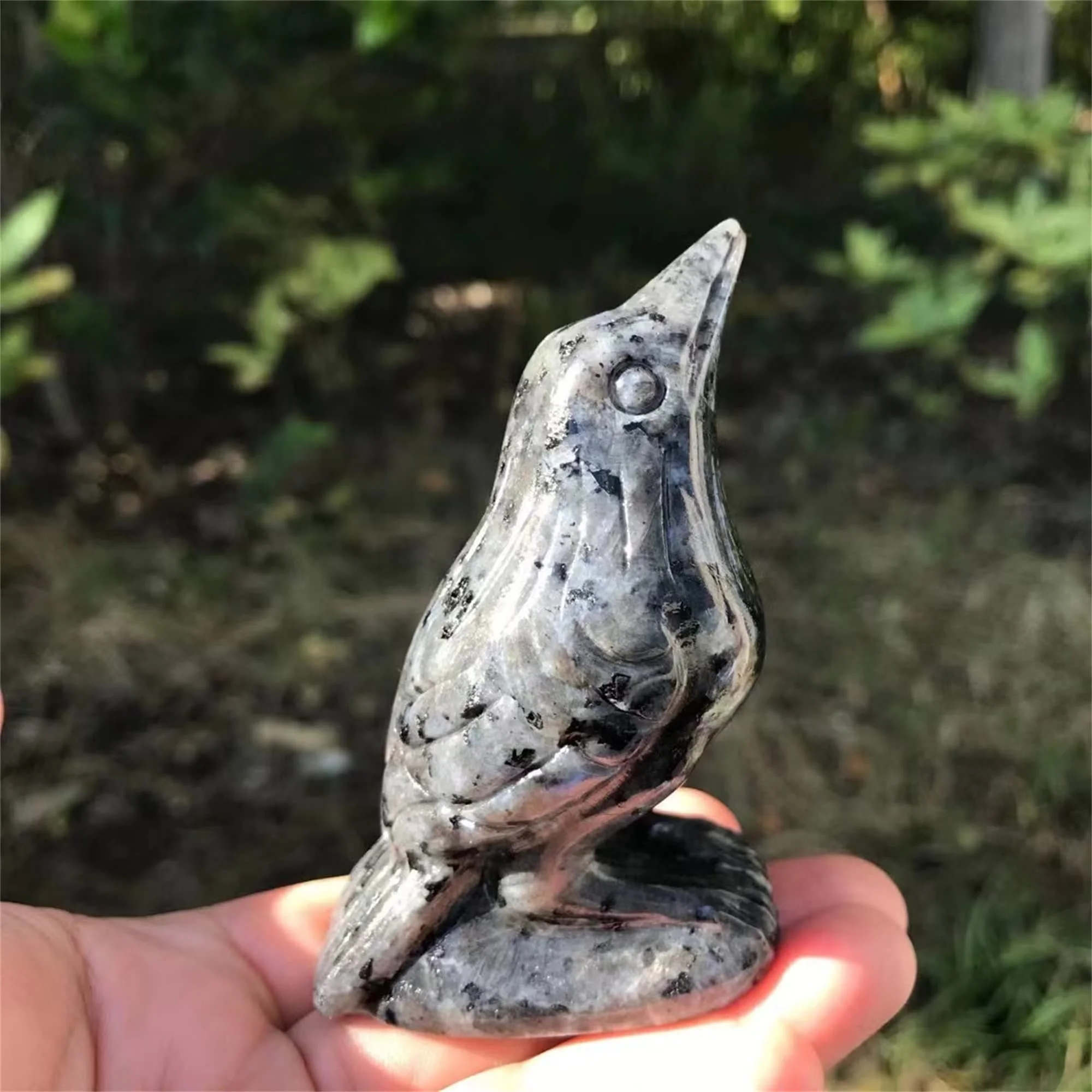 1pc Hand Carved Yooperlite Raven Crystal stone Crystal Carving/Perfect for Home Collection & Gift for Valentine's Day