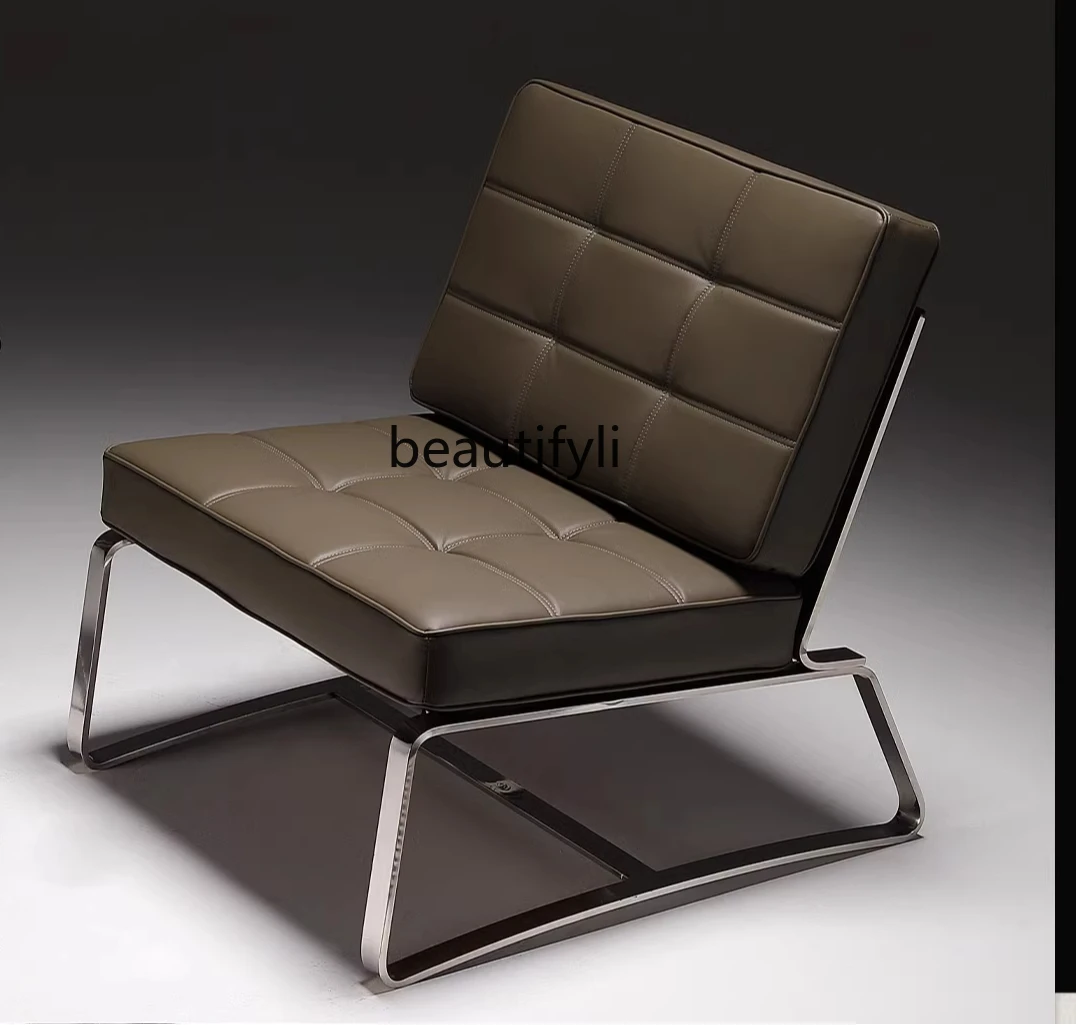 

Designer Stainless Steel Single Art Leisure Sofa Chair Living Room Office
