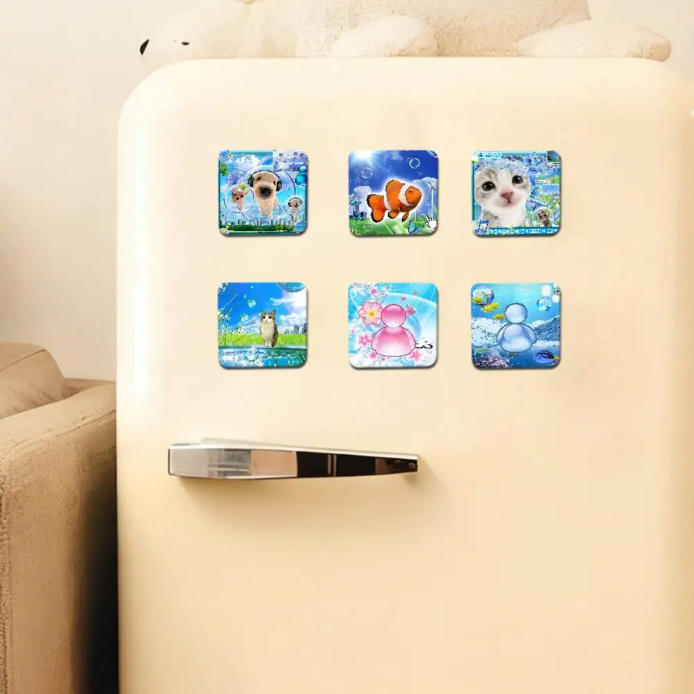 Frutiger Aero Aqua Nostalgia Refrigerator Magnets For Dishwasher/ Refrigerator/ Freezer, Whimsical Kitchen Decor