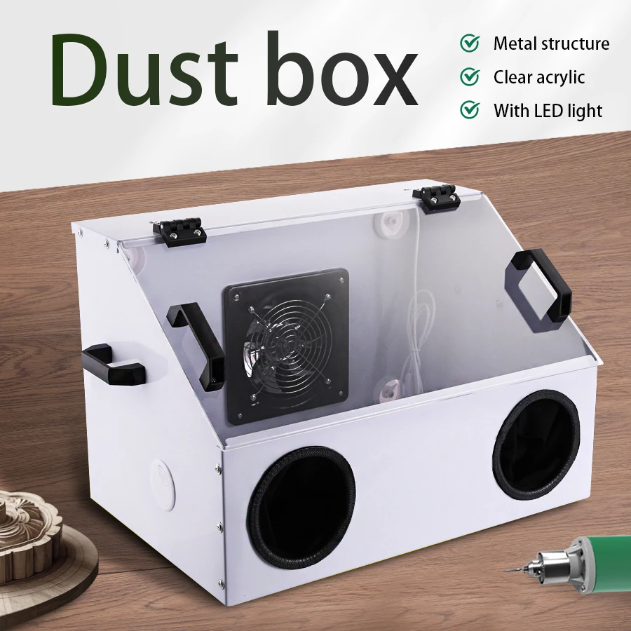 

Table Grinder Dust Box Acrylic Dust Cover for Amber Jade Carving Buddha Bead Polishing Machine Electric Grinding Spray Paint