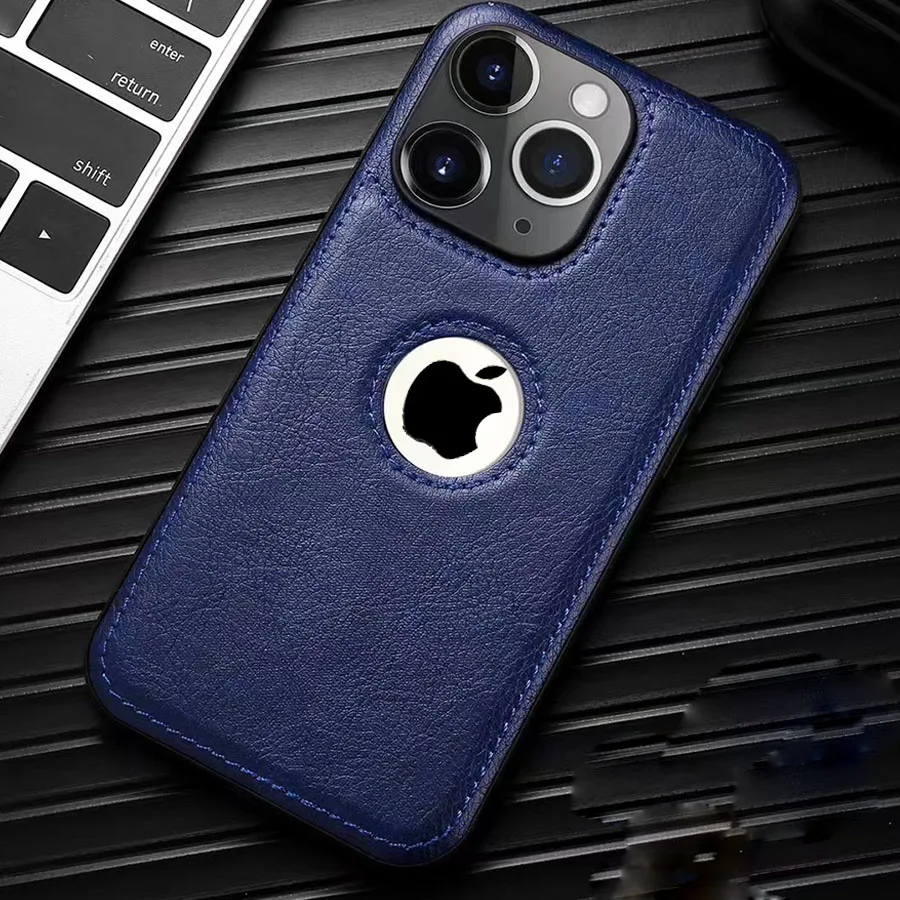 Luxury Leather Case for Apple iPhone 15 Pro MAX 16 14 13 12 11 XS XR 7 8 Plus Original Logo Hole Silicone Lens Protection Cover