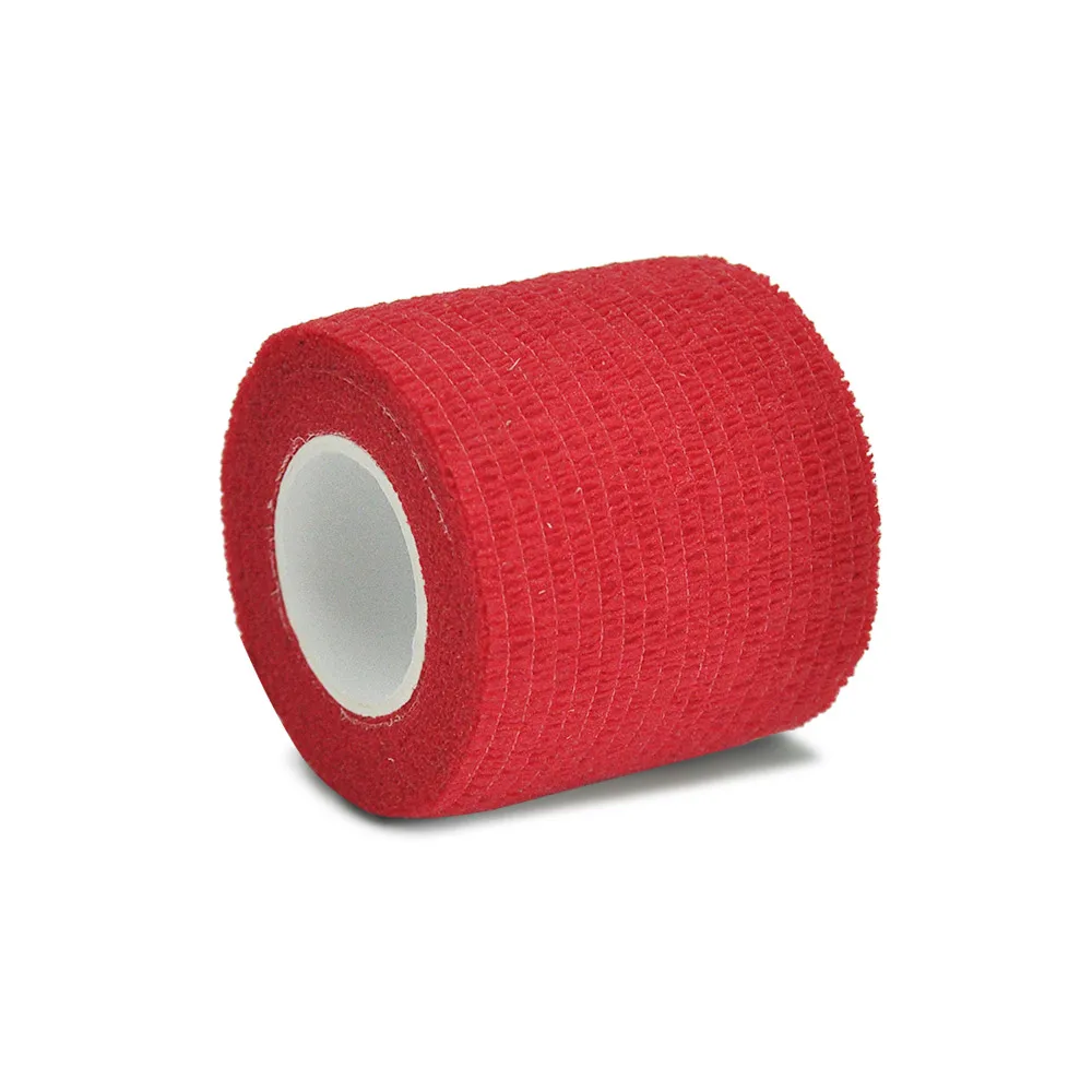 6pcs/12pcs/24pcs 5cm*4.5m red gauze sports bandage self-adhesive breathable elastic bandage for fixing fingers, wrists, and l