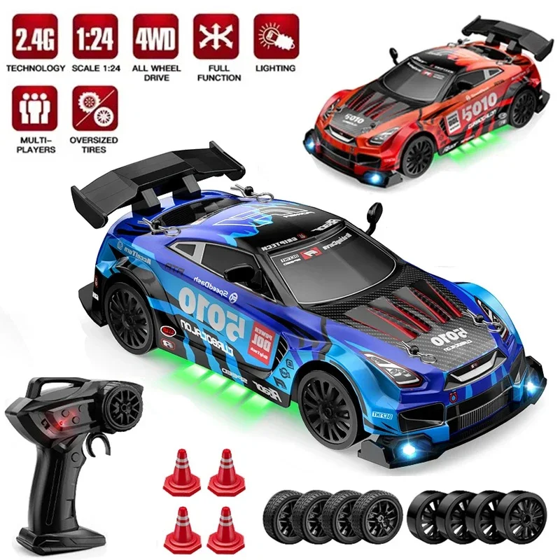 1/24 4Wd Rc Drifting Car Remote Control Racing Car High Speed Rc Vehicle Pvc Shell Simulated Electric Model Toys Kids Xmas Gift