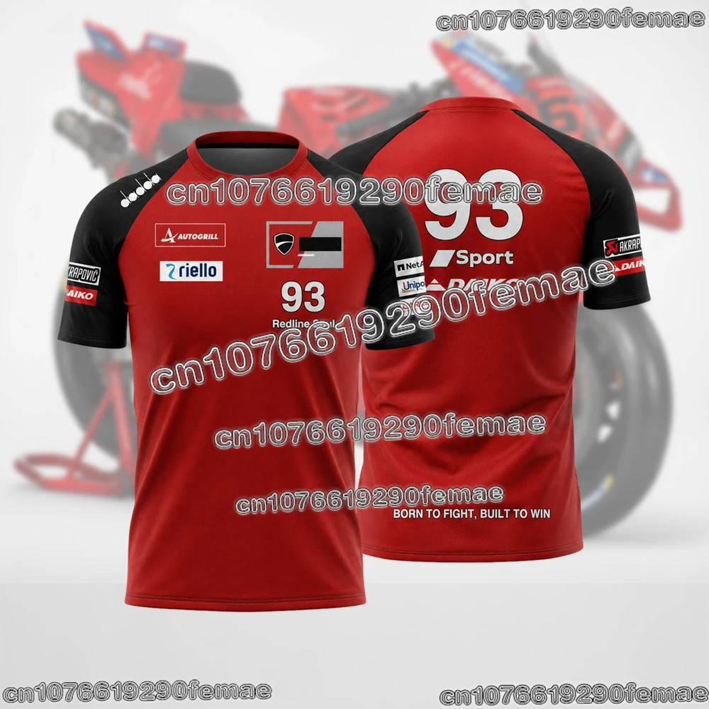 

Футболка мужская Premium 2025/26 Summer MotoGP Racing Team 93: дышащая, повседневная, для фанатов мотогонок, с коротким рукавом, мягкая, комфортная, на каждый день