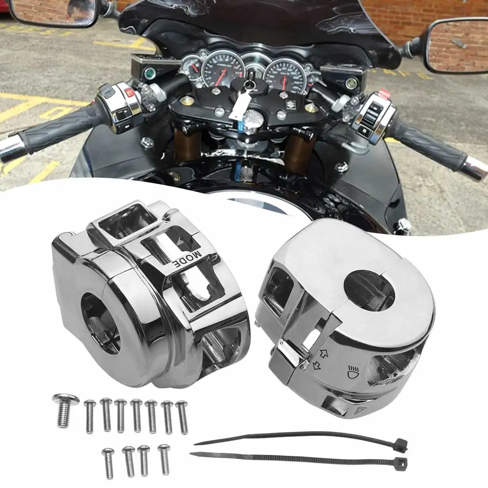 

Для Suzuki GSXR 600 750 GSX1300R Hayabusa GSX-R 1000 2007-2012: Комплект хромированных накладок на корпуса переключателей управления на руле мотоцикла