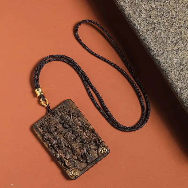 New Agarwood for Fortune and Blessings in Year of the Horse, Handheld Ornament, Decorative Pendant Necklace