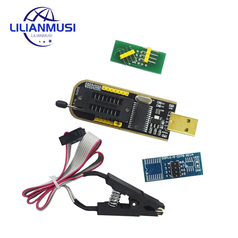 Original CH341A 24 25 Series EEPROM Flash BIOS USB Programmer Module + SOIC8 SOP8 Test Clip For EEPROM 93CXX / 25CXX / 24CXX