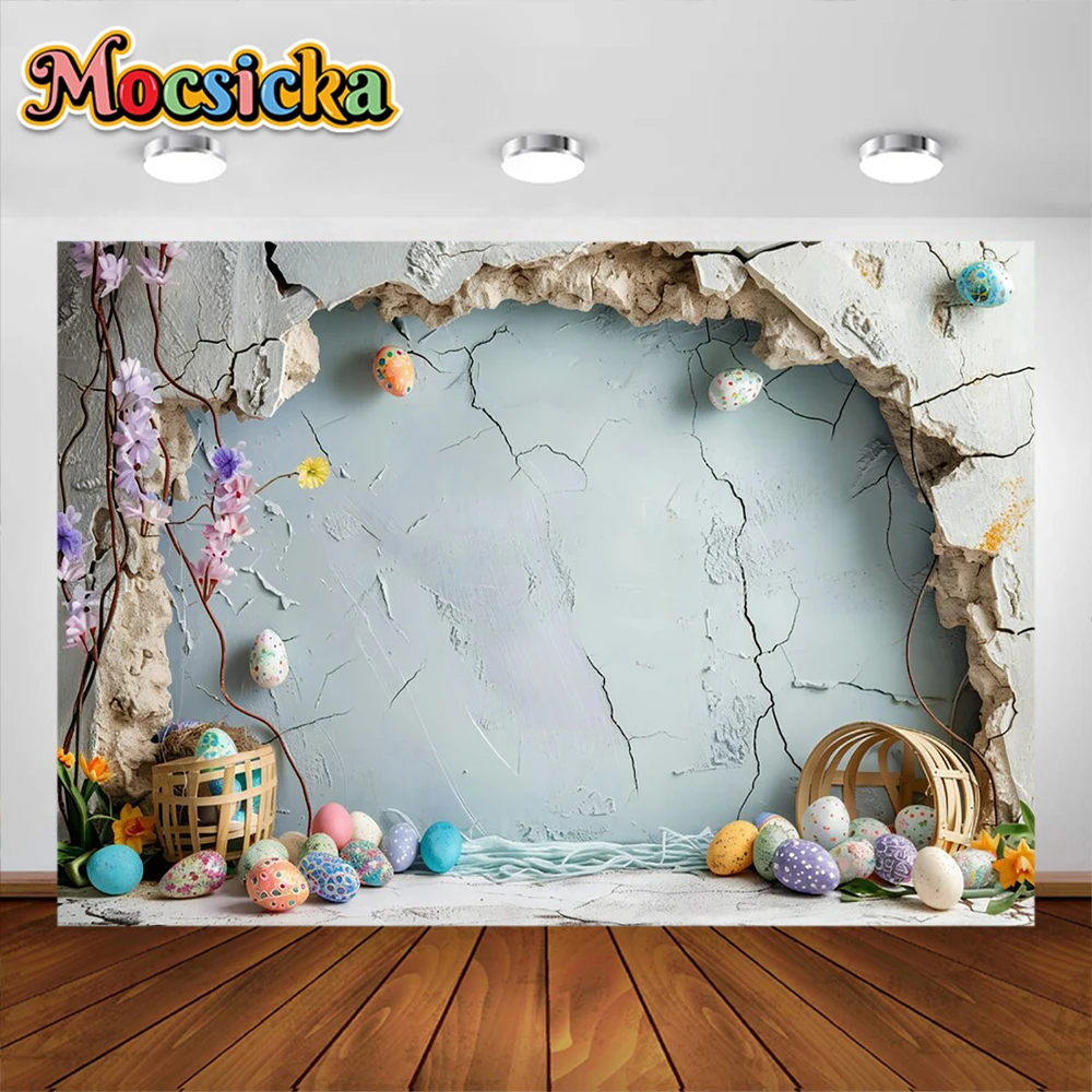 عيد الفصح التصوير خلفية بيض عيد الفصح الأرنب الطوب الجدار الديكور الأطفال صورة صور الخلفيات استوديو الدعامة راية