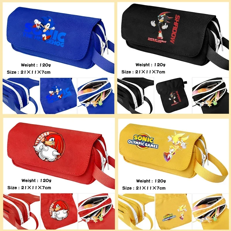 

Sonics Flip Pencil Case Boy Cartoon Anime Pattern Pen Pouch Trendy Pencil Bags Storage Bag Student Stationery Bags School Gifts