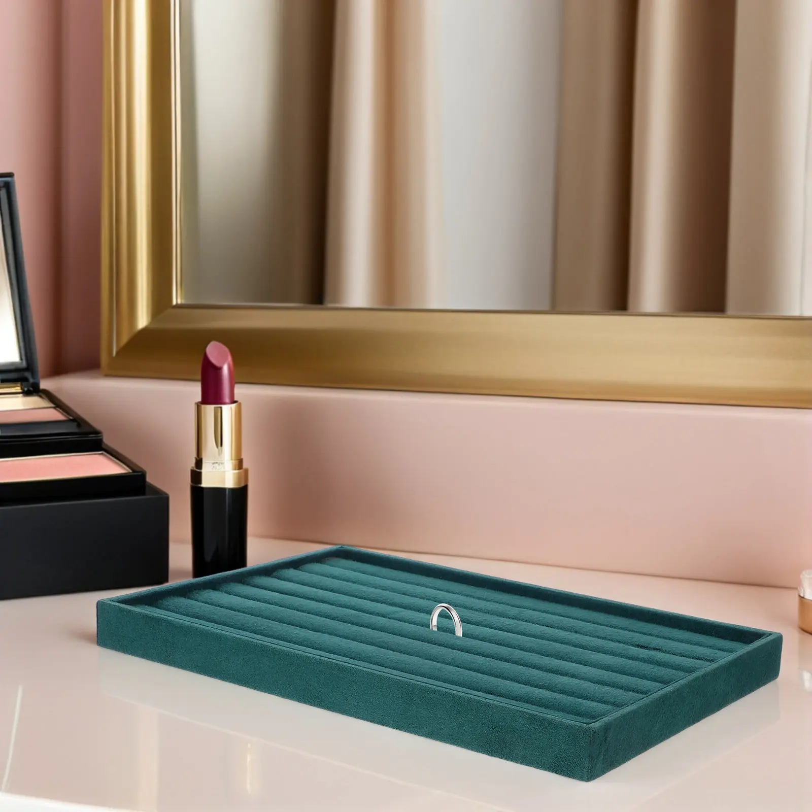 

Jewelry Organizer Tray Soft Fabric Jewelry Holder Display for Rings Necklaces Earrings Showcase Storage Tray Earring Holder Box