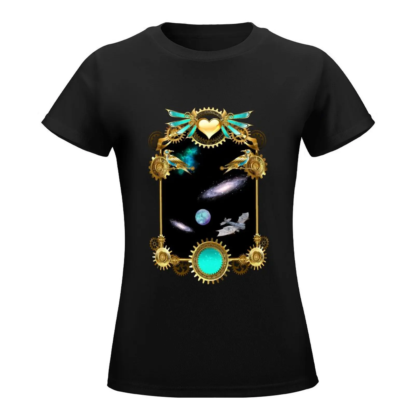 Steampunk magic mirror T-Shirt vintage clothes lady clothes hippie clothes white t-shirt dress for Women sexy