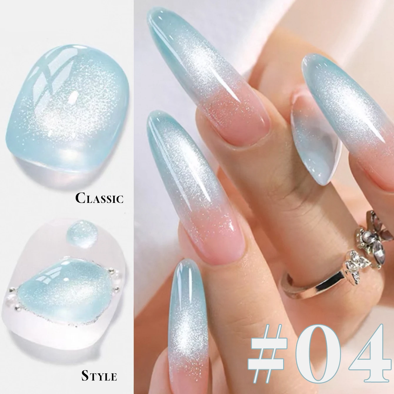 1-6 SZT. Lakier Żelowy do Paznokci Kocie Oko Lodowy 2025 Najlepiej Sprzedający Się Codzienny Delikatny Super Błyszczący Kolorowy Koraliki Szklane Akcesoria do Zdobienia Paznokci