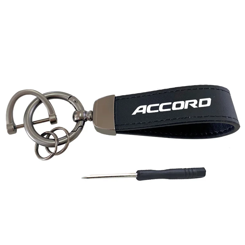 For HONDA ACCORD city Vezel CRV FIT Vtec DOHC Pilot TYPE R Modulo Insight Vezel Favorit keychain leather keychain metal gift