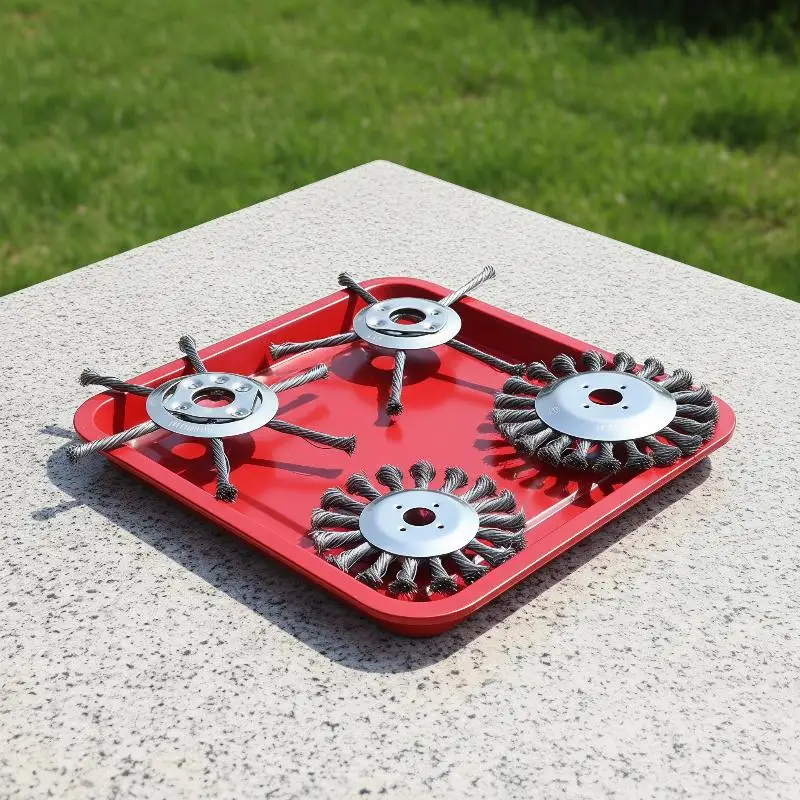 1Pcs 7/8/9-inch Lawn Mower Steel Wire Weed Trimmer Head Rust Removal Wheel Weed Removal Wheel Lawn Mowers Universal Parts