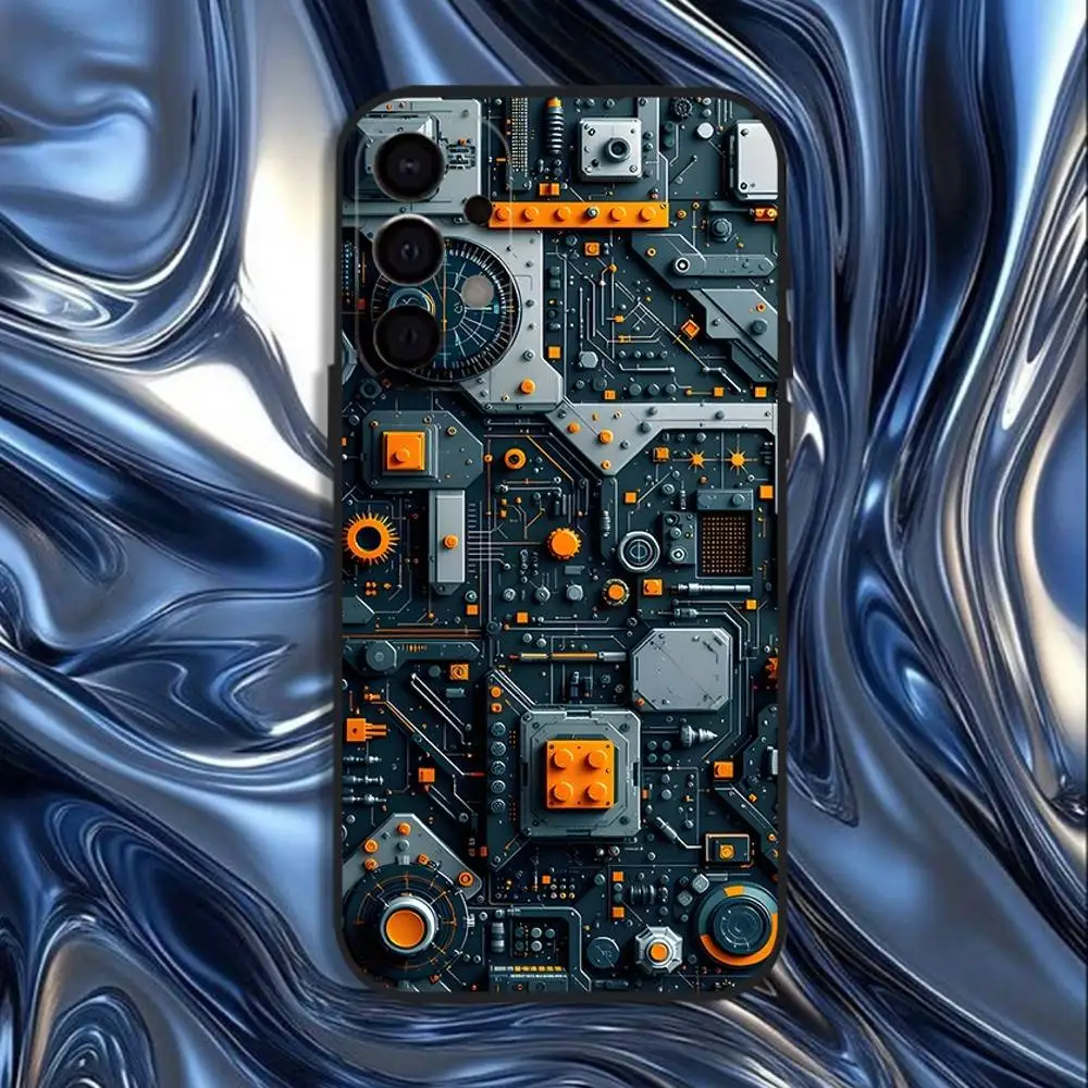Circuit board technology AI Phone Case For Samsung S25,S24,S21,S22,S23,S30,Ultra,S20,Plus,Fe,Lite,5G Black Cover