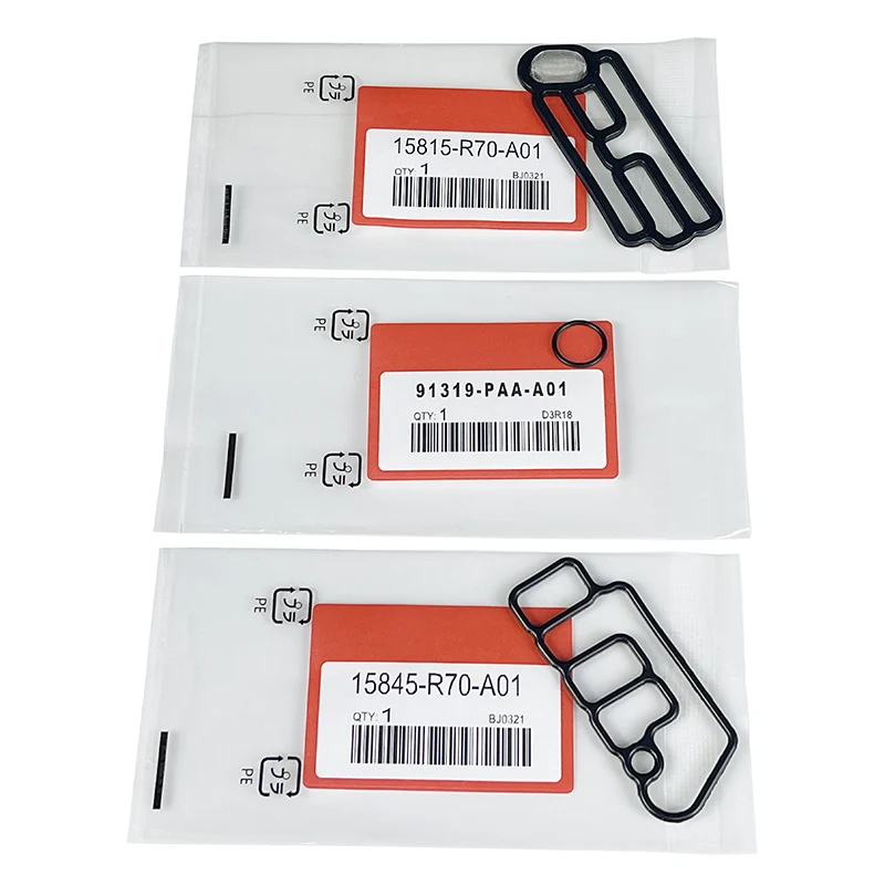 3-piece set 15815-R70-A01 15845-R70-A01 91319-PAA-A01 For honda  Accord Cylinder Head Solenoid Valve Pad  Filter Seal Pad