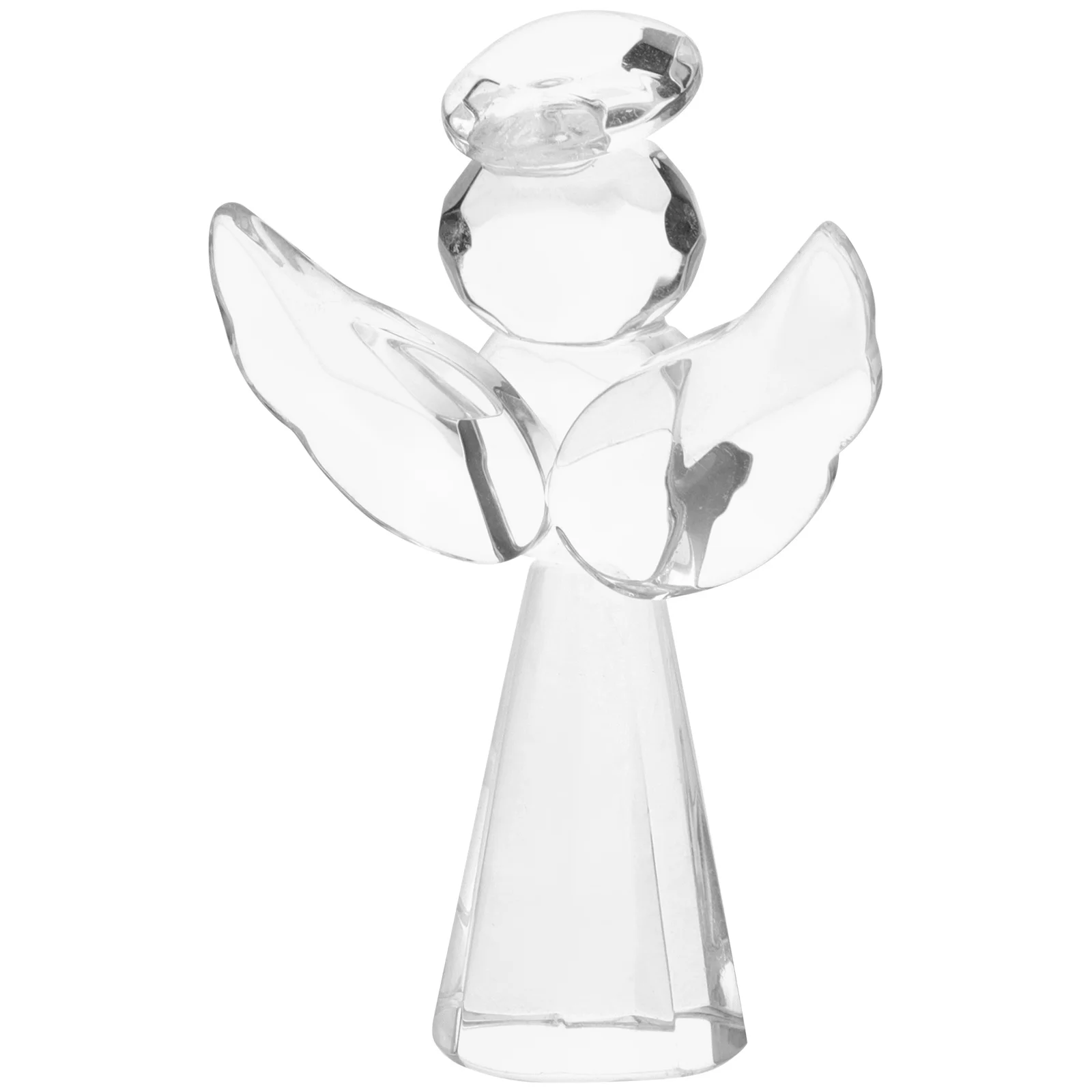 

Clear Polished Crystal Angel Sculpture Prayed Statue Desktop Ornament Compact Elegant Decorative Gift for Special Occasions