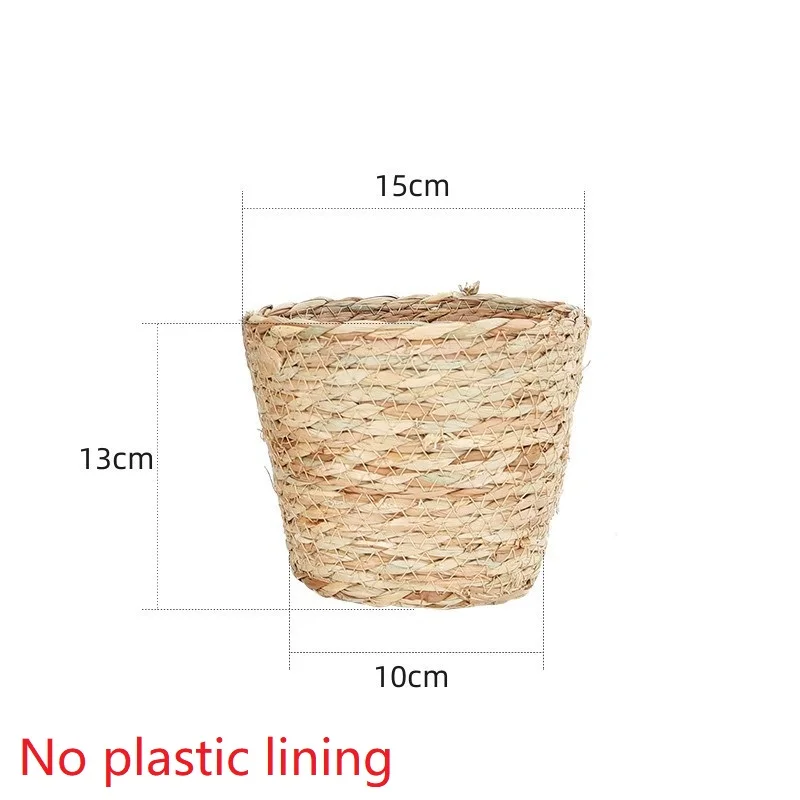 Woven Grass Flower Plant Pot Basket Planter Basket Indoor Outdoor Flower Pot Garden Decorative Flower Plants Basket Storage Use