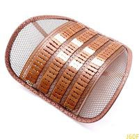 J60F Ergonomic Bamboos Lumbar Support Cushion Mesh Backrest for Cars and Office Chair