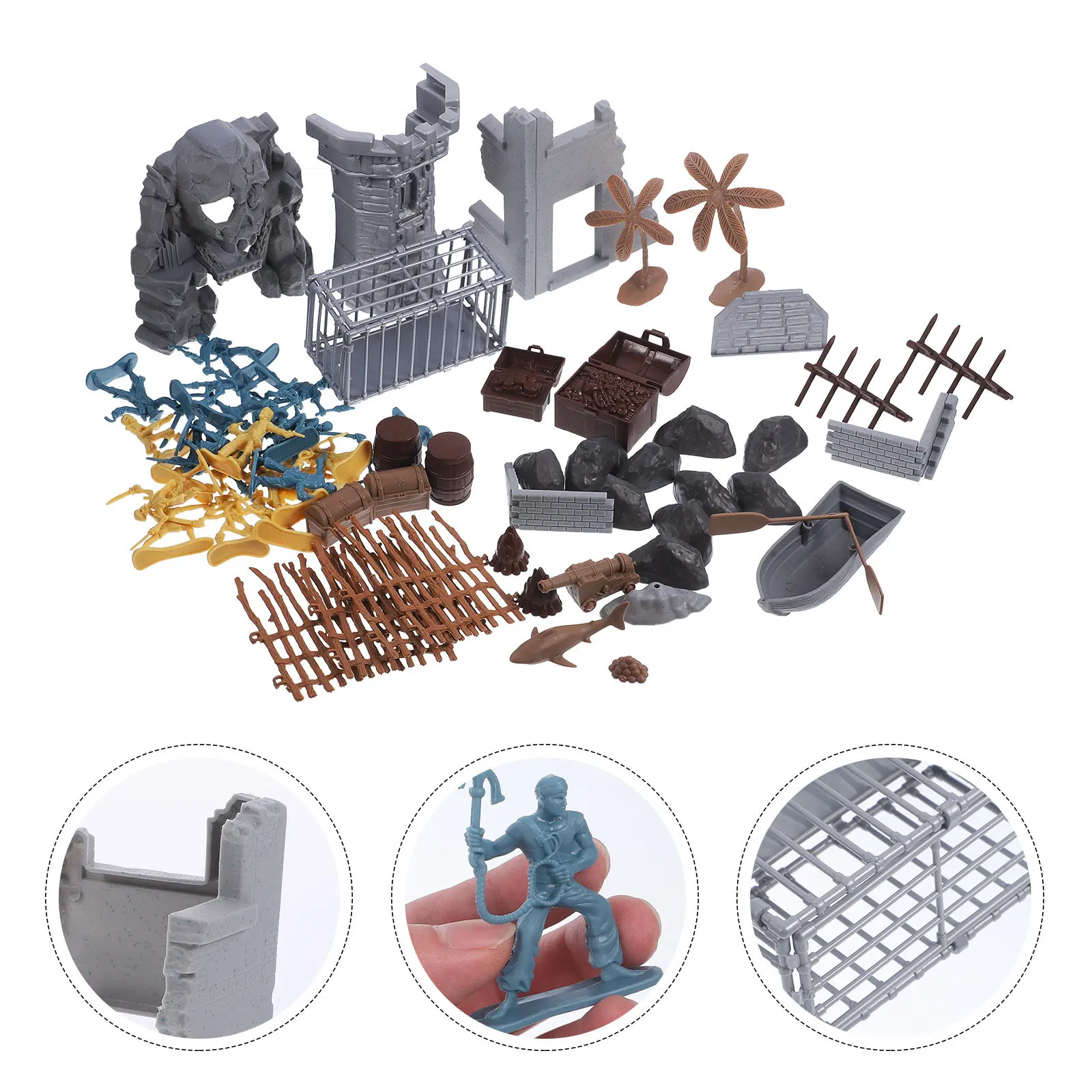 

1Set Miniature Pirate Figurines Kit Kids Small Soldier Action Figures Sand Table Layout Educational Decorative
