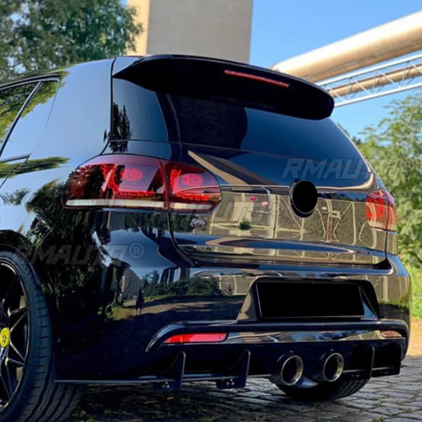 Picture 6: For VW Golf MK6 R Body Kit Rear Bumper Lip Rear Bumper Splitter Diffuser Spoiler Protector Apron Car Accessories