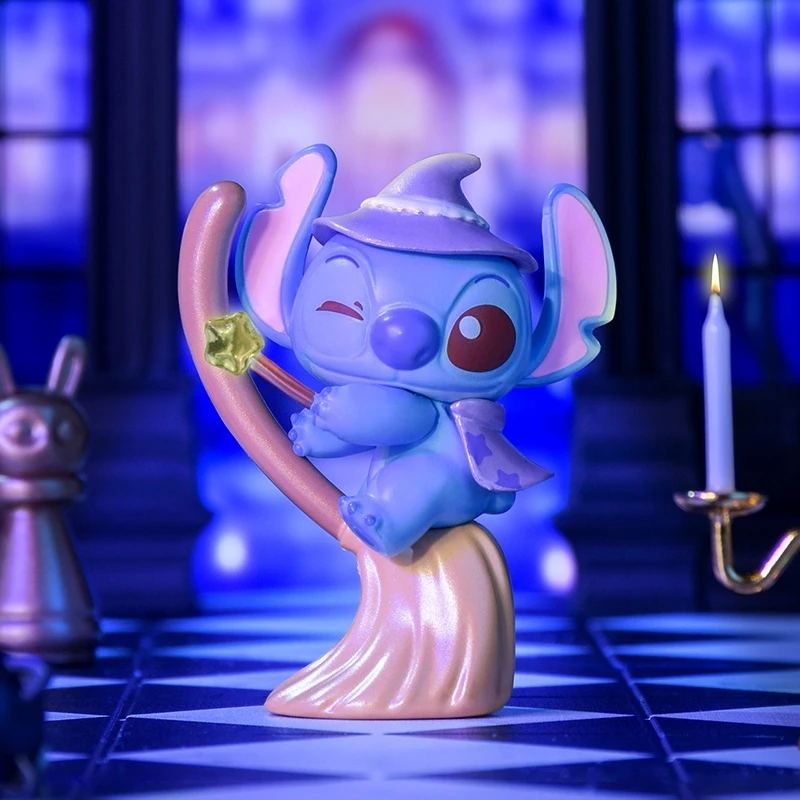 Nova disney stitch aventura série saco cego bonito mini dos desenhos animados modelo de mesa requintado pequeno grão brinquedo surpresa caixa mistério presente