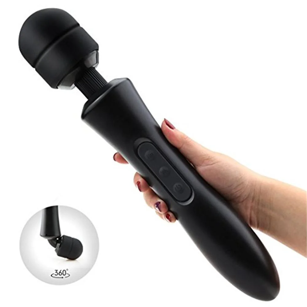 Strong vibration of massage stick 20 frequency 8-speed USB charging large massage stick silent waterproof silicone material