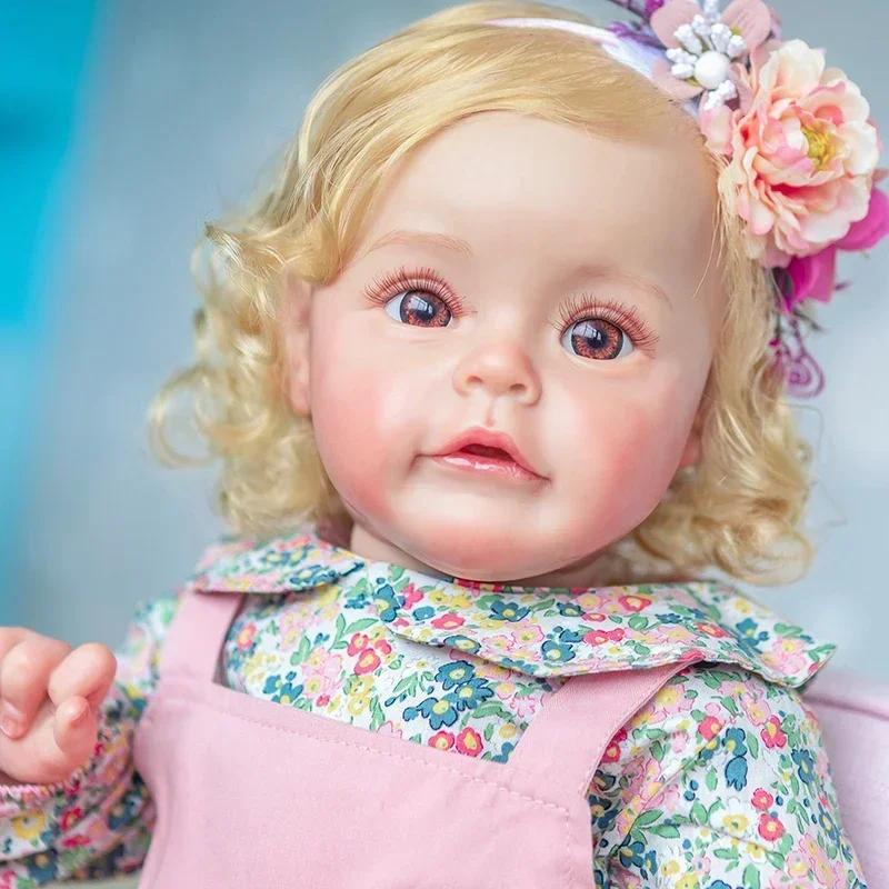 24inch Finished Reborn Doll Size Already Painted Kits Very Lifelike Baby with Cloth body and Hand Root Hair