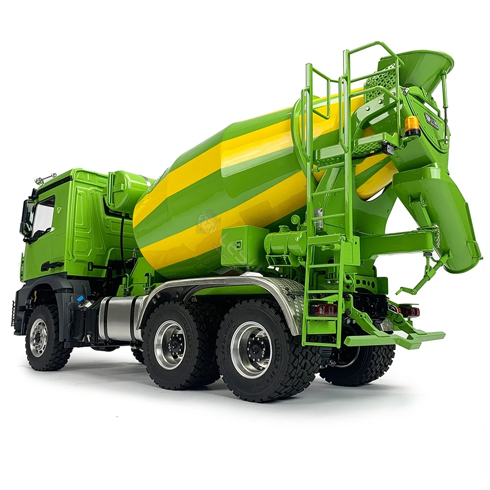 3363 1/14 6x6 RC Hydraulic Metal Mixer Truck Model Engineering Cement Mixer Truck with Light Sound System RC Car Model Toy