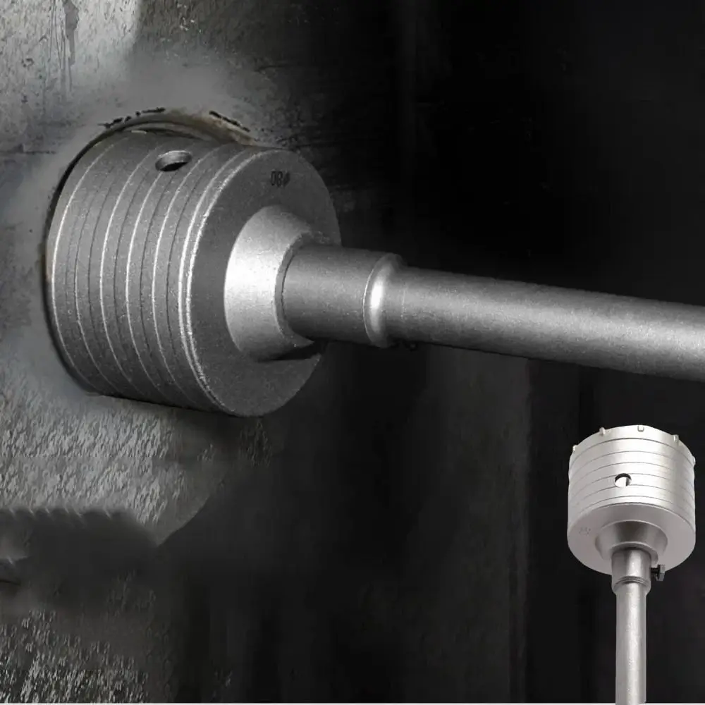 

40mm-60mm Concrete Hole Saw High Strength Metal Cutting Wall Drilling Saw Heavy Duty Round Shaft Electric Hammer Drill Bit