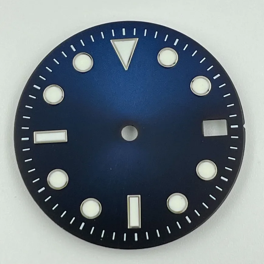 

New NH35 Dial 28.5mm White Green Black Gradient Blue Dial Green Luminous for NH35/NH36/4R/6R Movement Watch Accessories